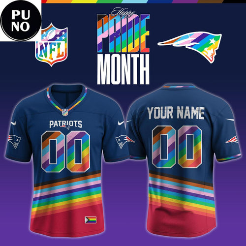 New England Patriots x Pride Month 2026 Personalized Football Jersey