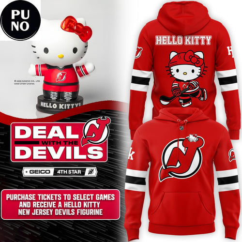 New Jersey Devils x Hello Kitty Night 2026 Hoodie T-Shirt