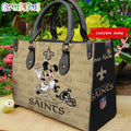 New Orleans Saints Mickey Leather Bag Custom Name Women Bag