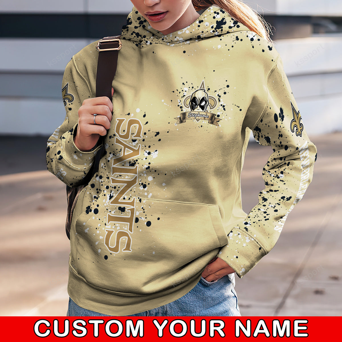 Custom NFL New Orleans Saints Hoodie Leggings Rock Paper Scissors Throat Punch I Win Hoodie