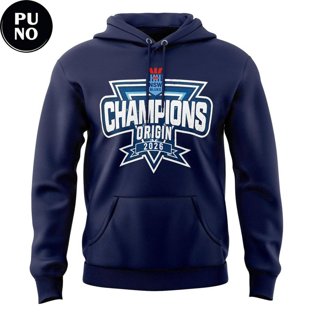 New South Wales Blues State of Origin Champions 2026 Locker Room Hoodie T-Shirt