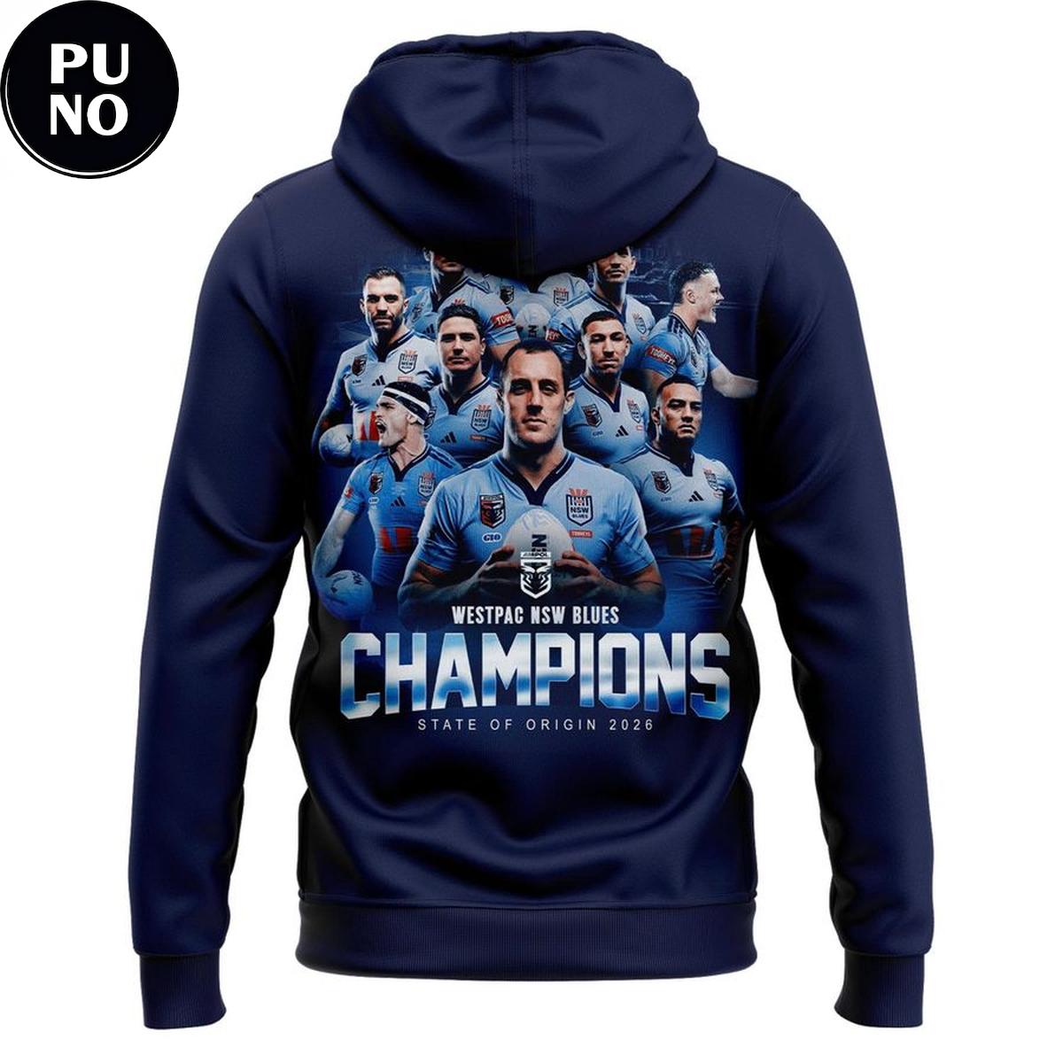 New South Wales Blues State of Origin Champions 2026 Locker Room Hoodie T-Shirt