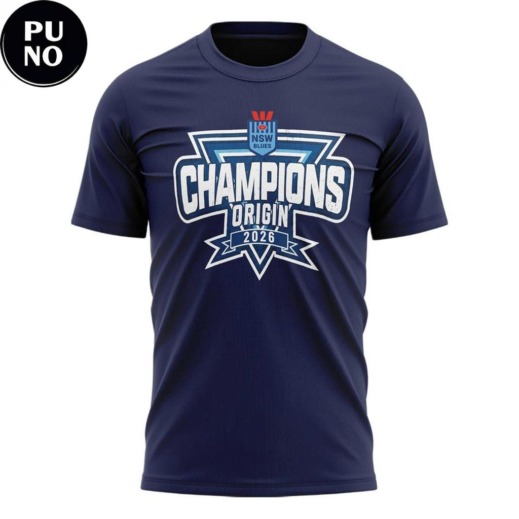 New South Wales Blues State of Origin Champions 2026 Locker Room Hoodie T-Shirt