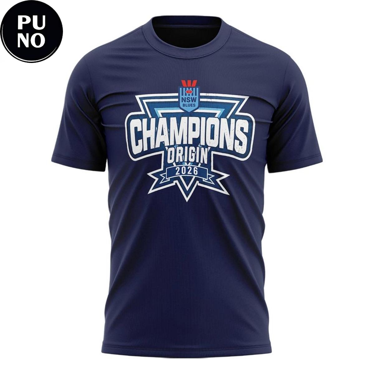 New South Wales Blues State of Origin Champions 2026 Locker Room Hoodie T-Shirt