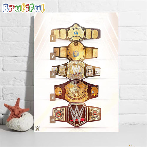New WWE World Heavyweight Championship Title Belt Wall Art Poster Canvas