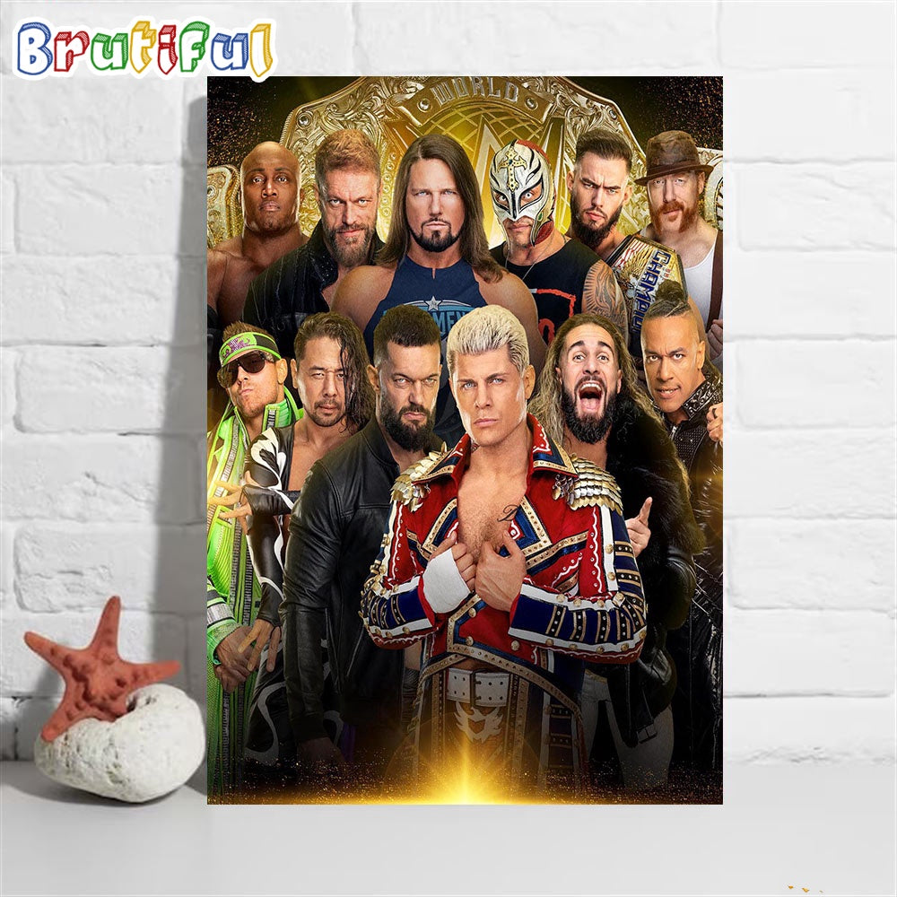 New World Heavyweight Champion At WWE NOC Wall Art Poster Canvas