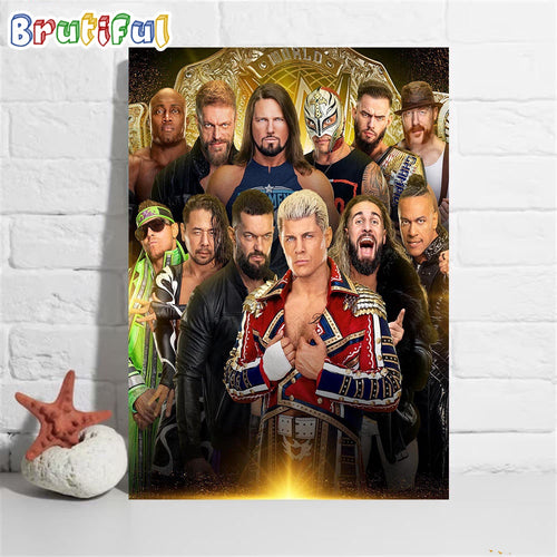 New World Heavyweight Champion At WWE NOC Wall Art Poster Canvas