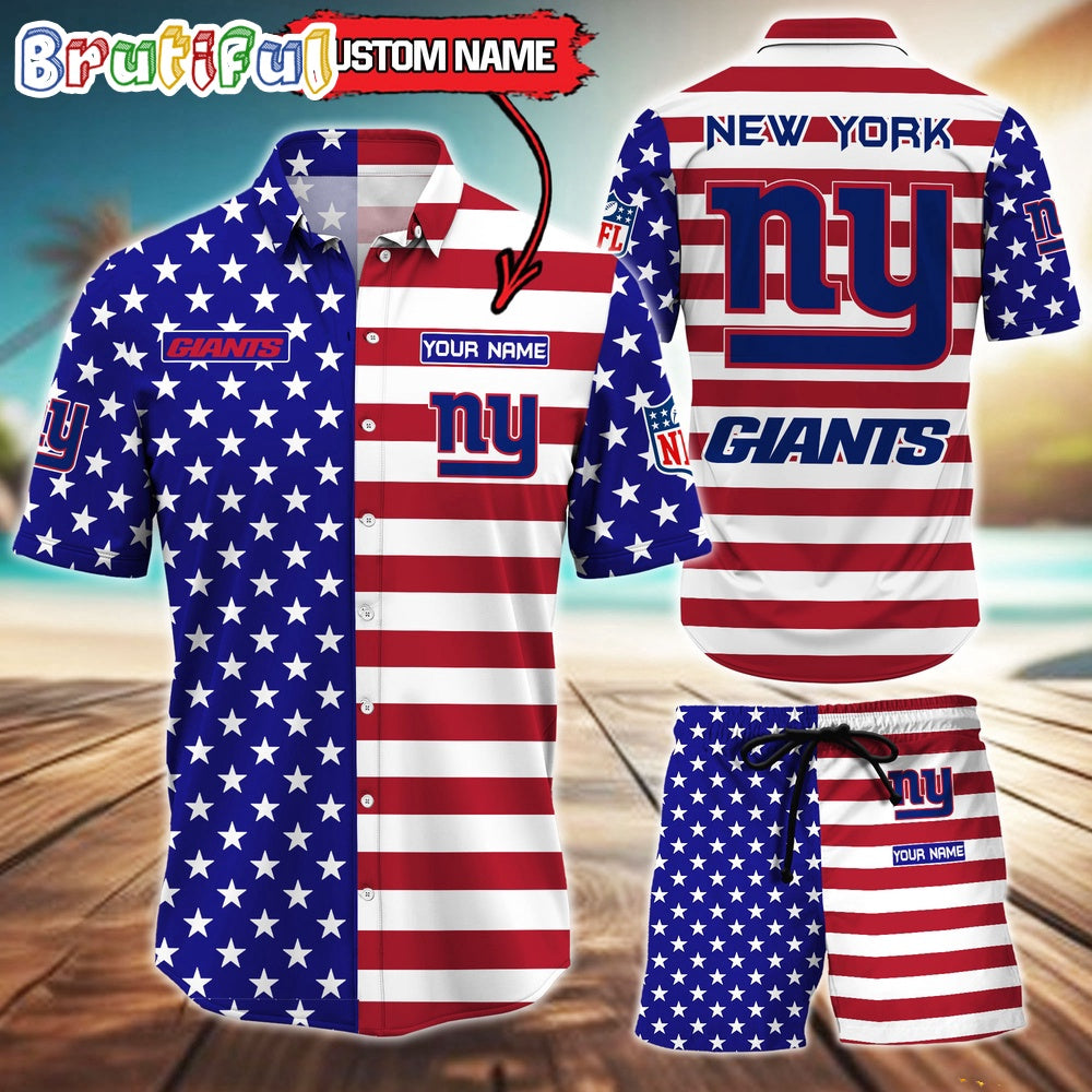 New York Giants American Flag Hawaii Shirt