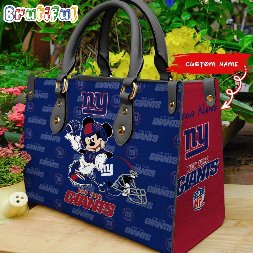 New York Giants Mickey Leather Bag Custom Name Women Bag