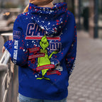 Custom NFL New York Giants Hoodie Leggings The Grinch Hoodie Rock Paper Scissors Throat Punch I Win