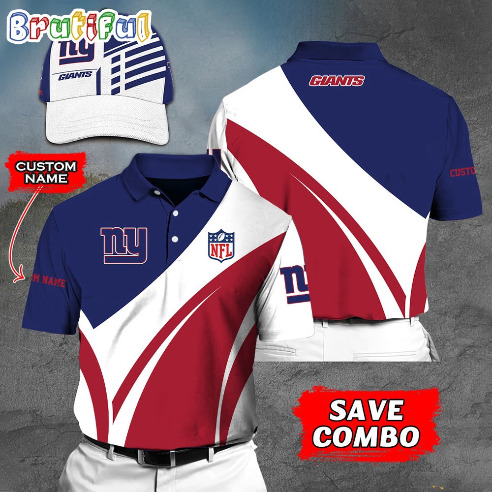New York Giants Polo Shirt Custom Name Football Polo Shirts