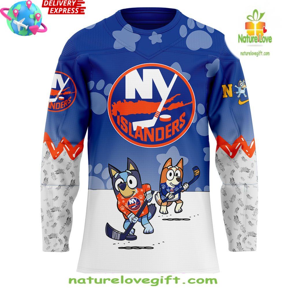New York Islanders Bluey Bingo Hockey Jersey Kids Special