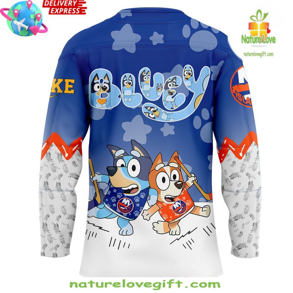 New York Islanders Bluey Bingo Hockey Jersey Kids Special