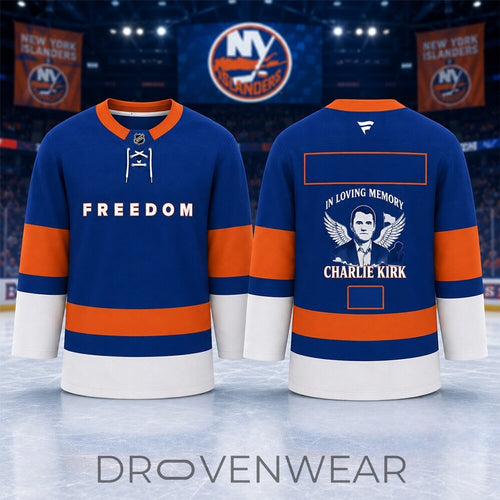 New York Islanders In Loving Memory Freedom Charlie Kirk Hockey Jersey