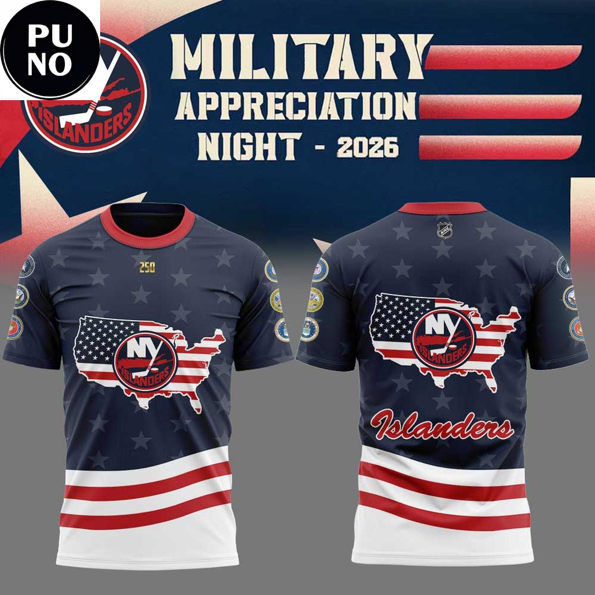 New York Islanders x Military Appreciation 2026 Hoodie T-Shirt