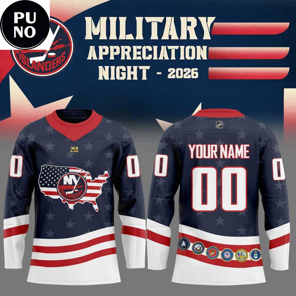 New York Islanders x Military Appreciation 2026 Personalized Hockey Jersey