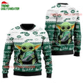 New York Jets Baby Yoda Hug The Ball Christmas Ugly Sweater
