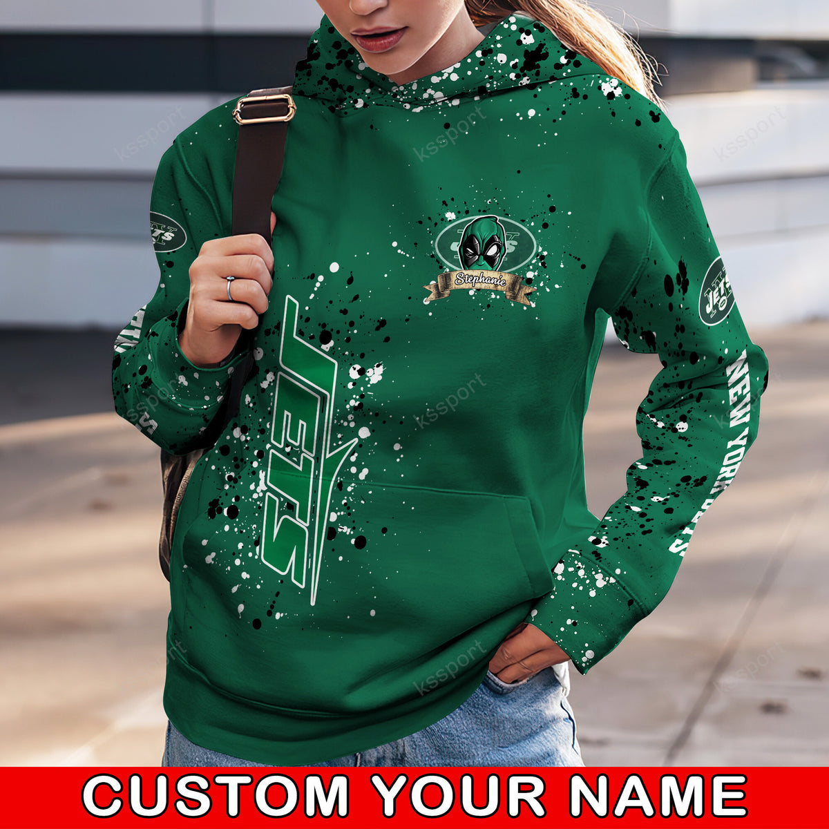 Custom NFL New York Jets Hoodie Leggings Rock Paper Scissors Throat Punch I Win Hoodie