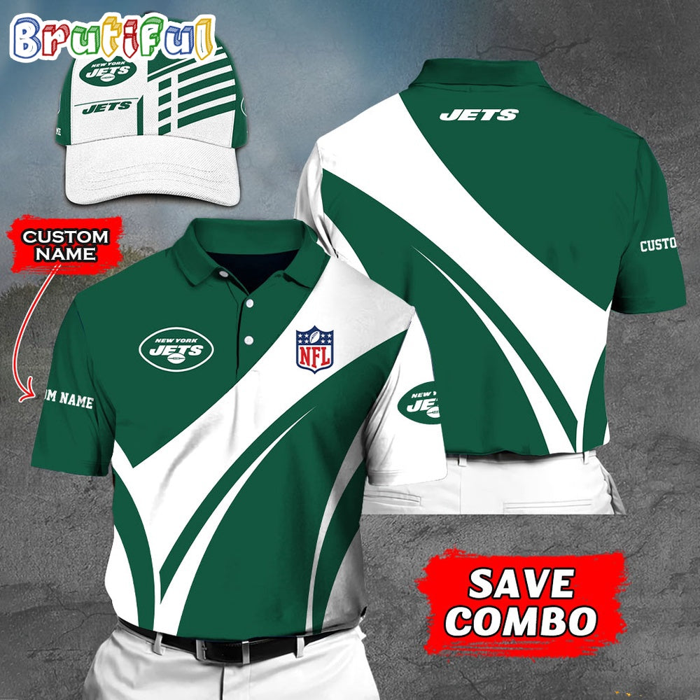 New York Jets Polo Shirt Custom Name Football Polo Shirts