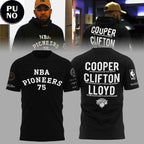 New York Knicks 75th Anniversary NBA Pioneers 2026 Cooper Clifton Lloyd Hoodie T-Shirt