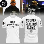 New York Knicks 75th Anniversary NBA Pioneers 2026 Cooper Clifton Lloyd Hoodie T-Shirt