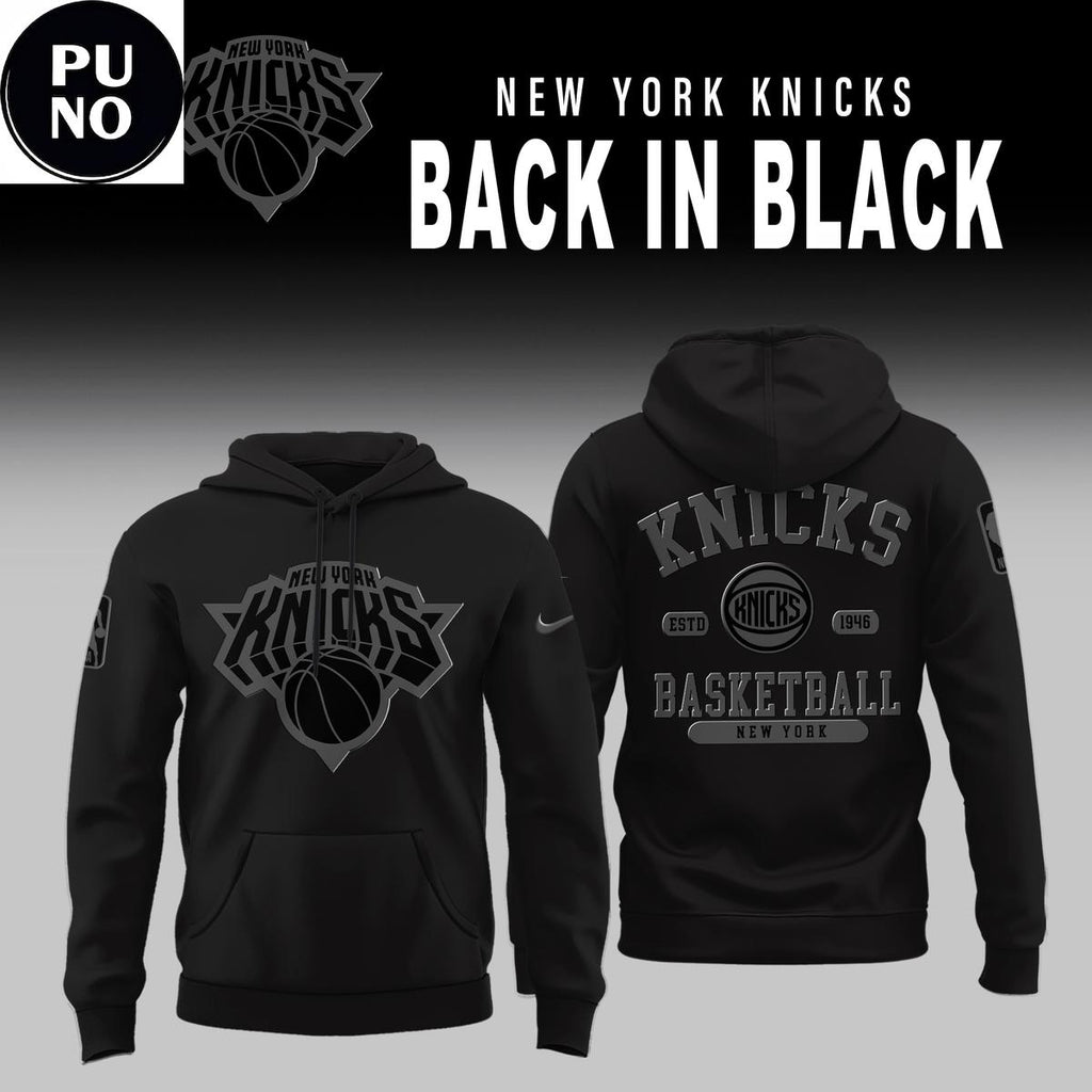 New York Knicks Back in Black 2026 Hoodie T-Shirt