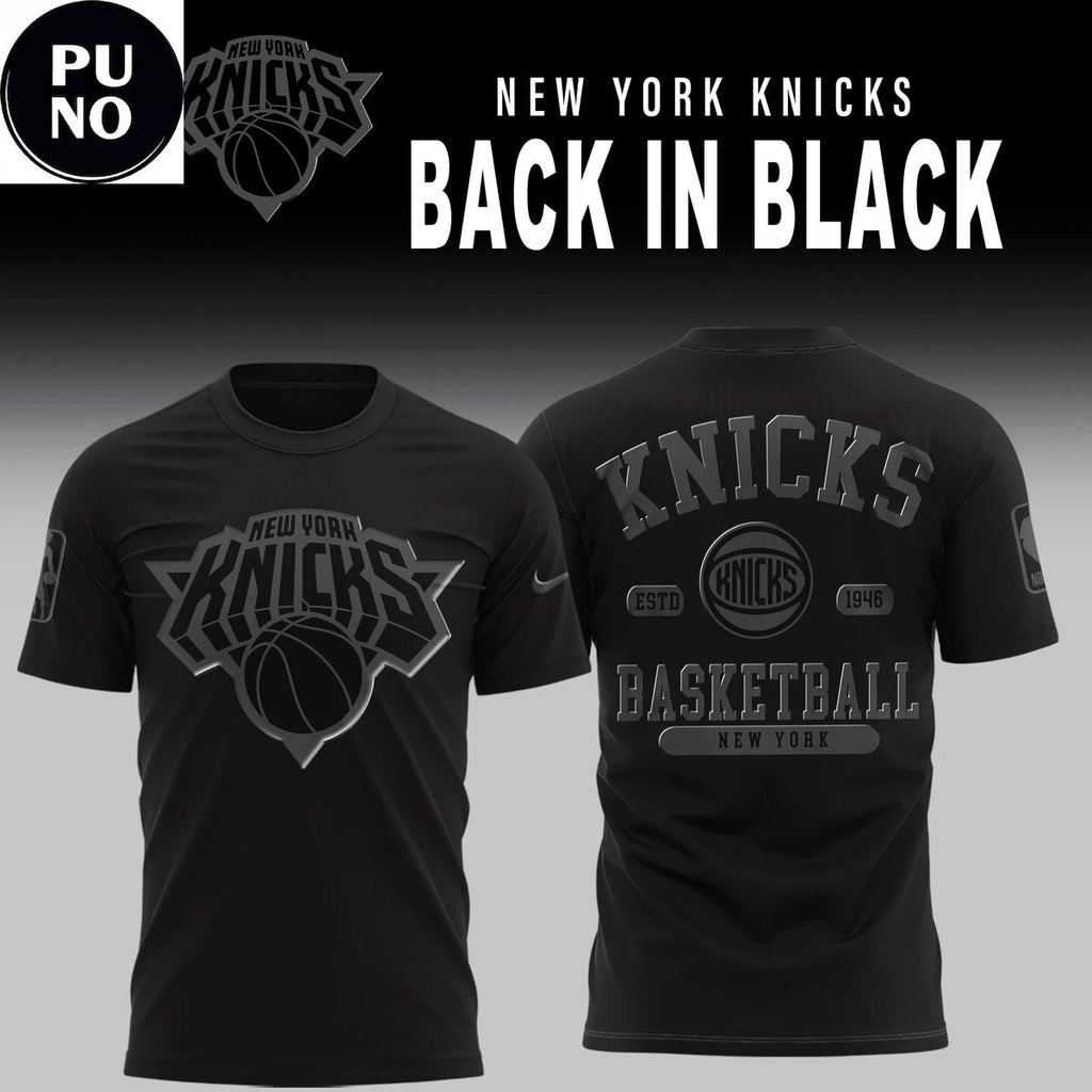 New York Knicks Back in Black 2026 Hoodie T-Shirt