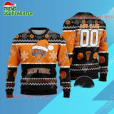 Personalized New York Knicks Festive Slam Dunk Ugly Christmas Sweater