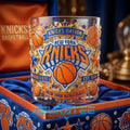 New York Knicks Orange Blue Commemorative Whiskey Glass
