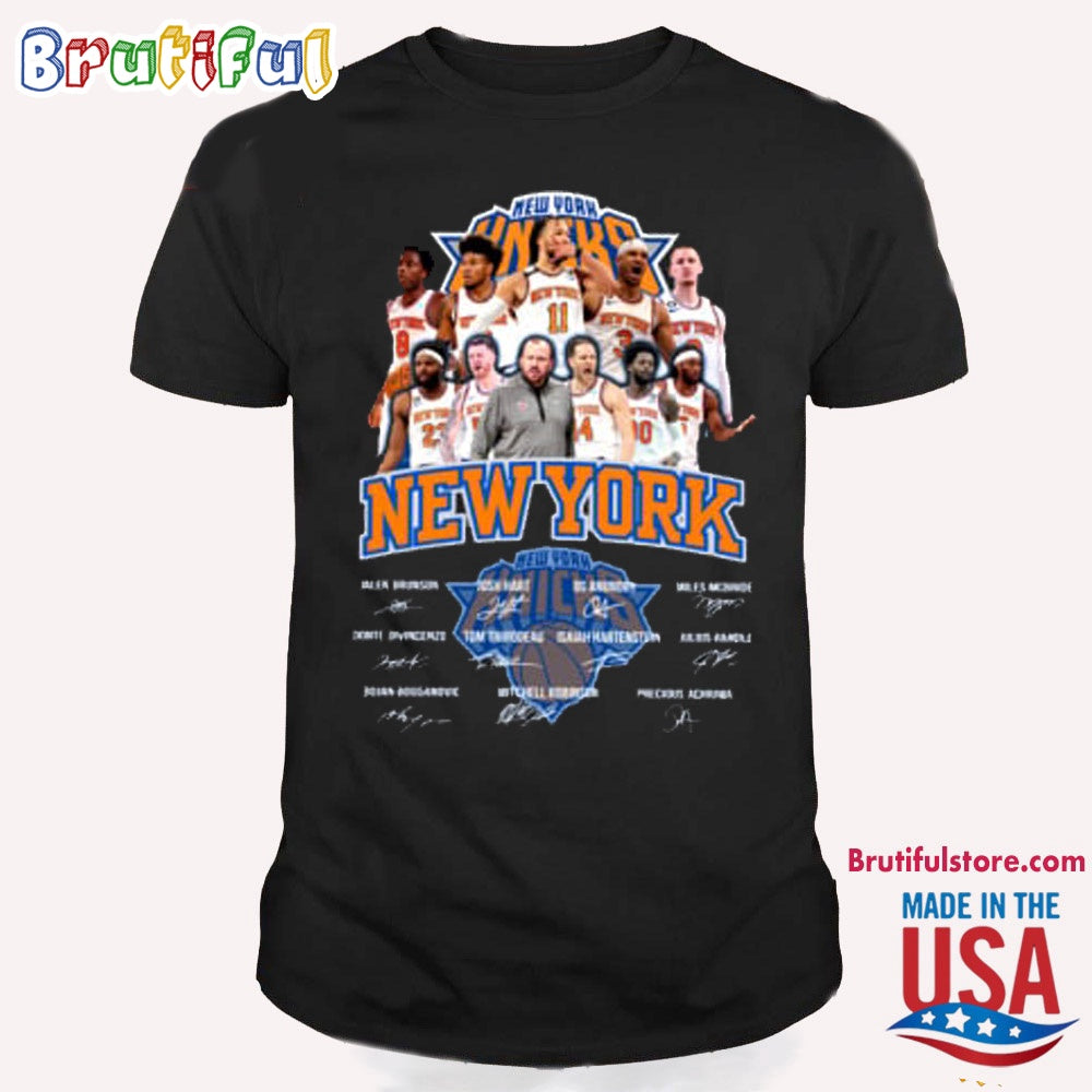 New York Knicks Team Player Basketball Signature T Shirt