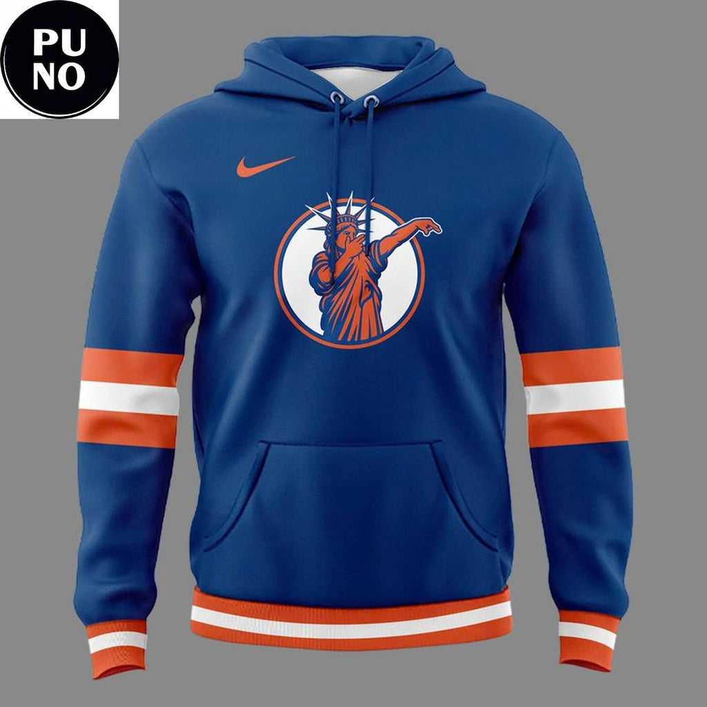 New York Knicks Tyler Kolek Statue of Liber3 Blue Hoodie T-Shirt