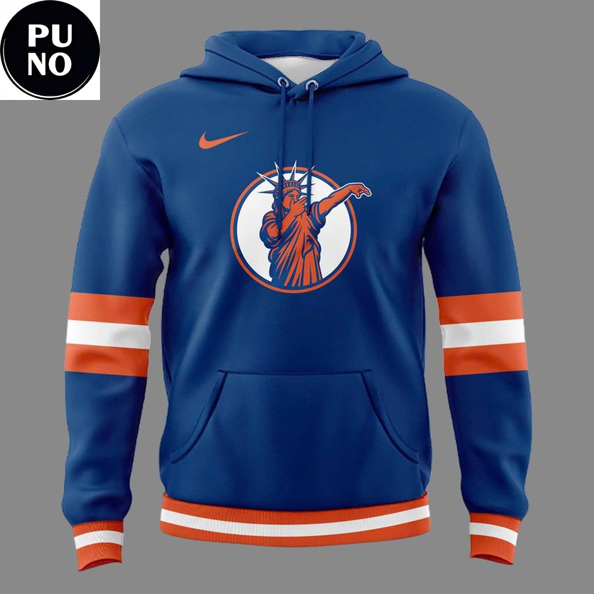 New York Knicks Tyler Kolek Statue of Liber3 Blue Hoodie T-Shirt
