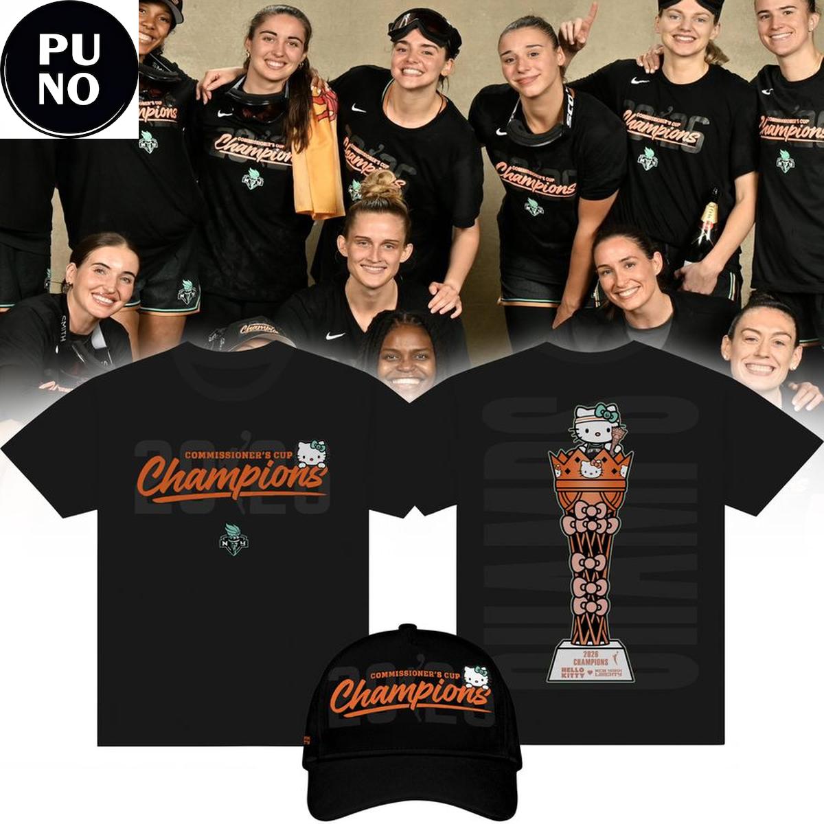 New York Liberty x Hello Kitty 2026 WNBA Champions Cup Shirt