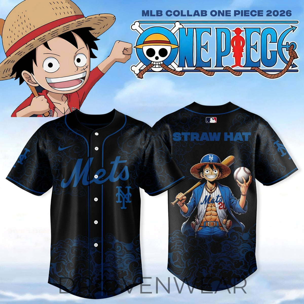 New York Mets x Luffy One Piece Jersey - Limited Streetwear Drop