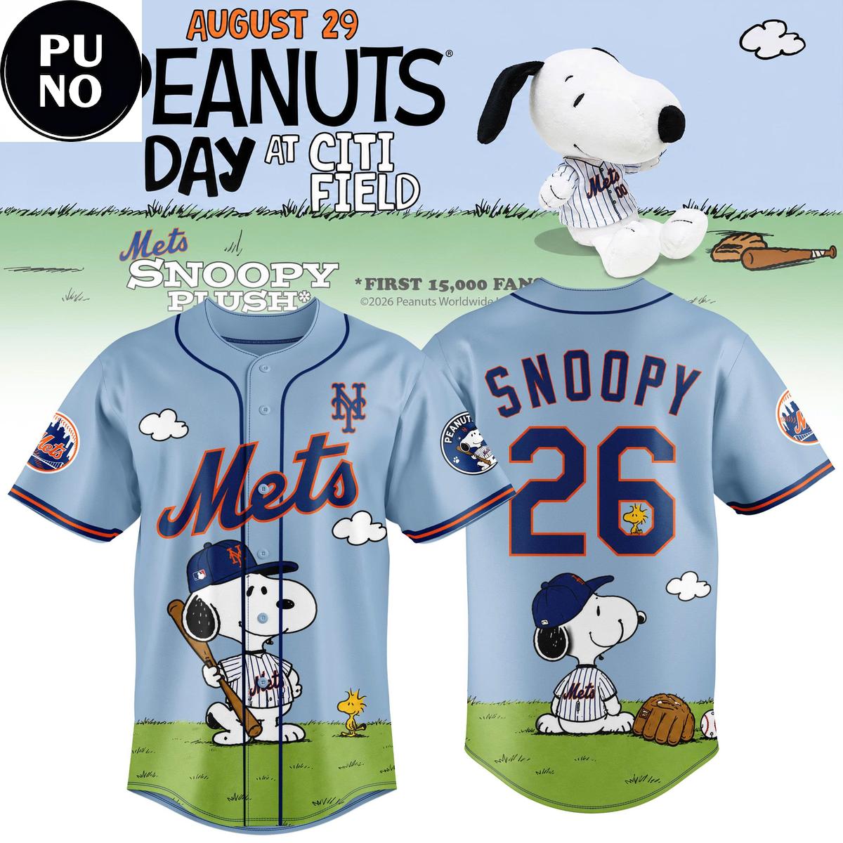 New York Mets x Peanuts Day 2026 Personalized Baseball Jersey