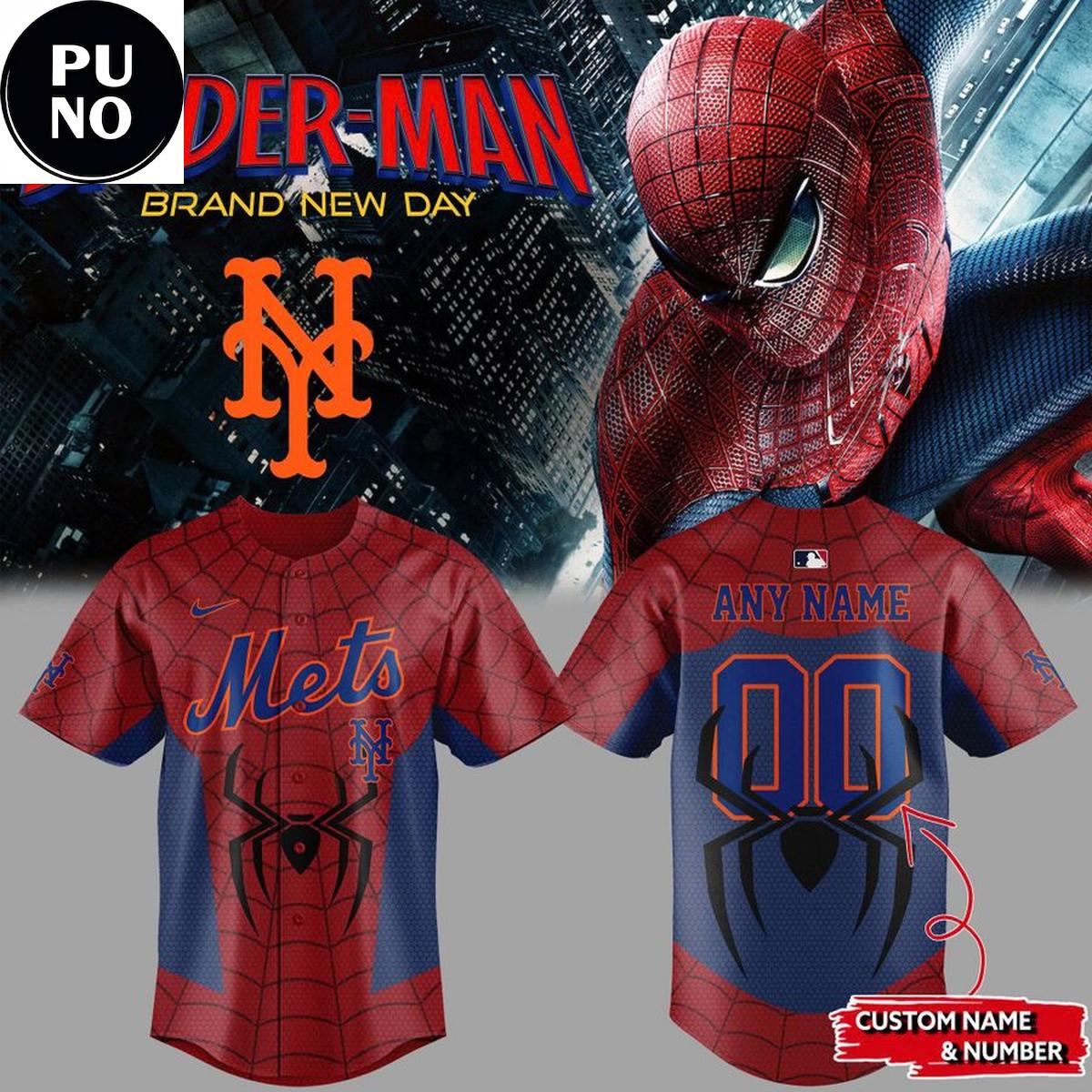 New York Mets x Spider-Man Brand New Day 2026 Personalized Baseball Jersey