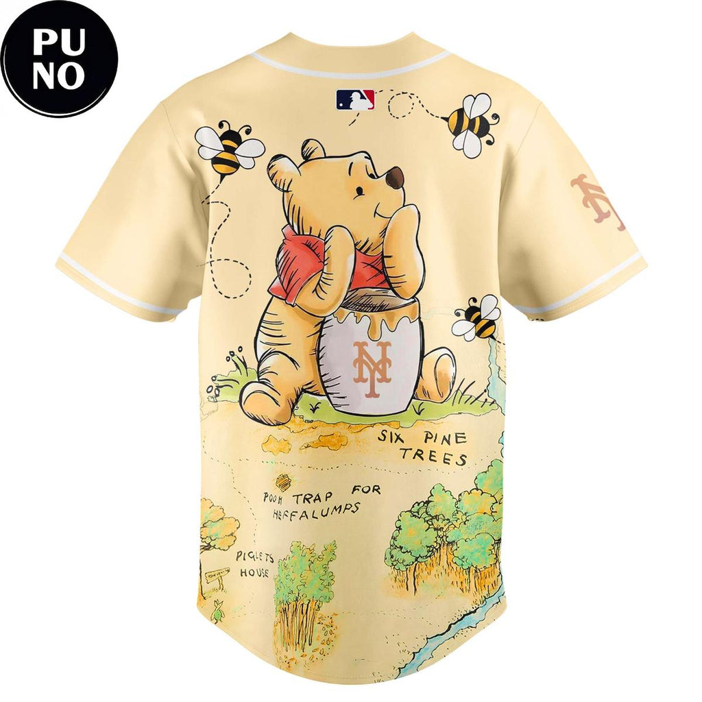 New York Mets x Winnie the Pooh Hundred Acre Woods Map Baseball Jersey
