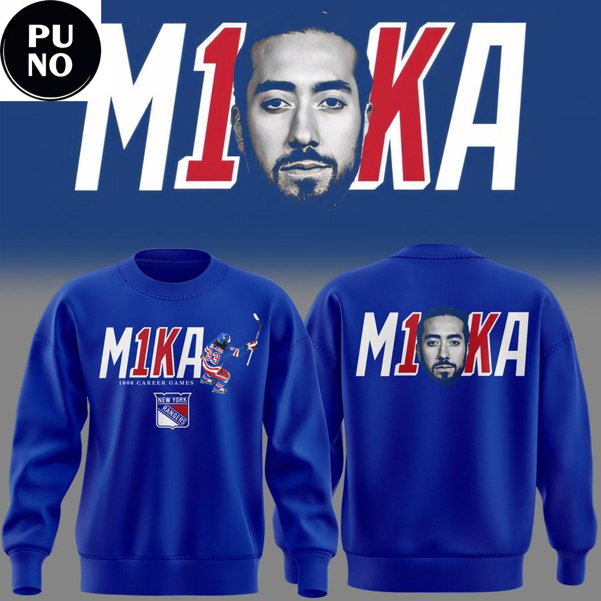 New York Rangers 2026 Mika Zibanejad M1KA 1000 Career Games Hoodie T-Shirt