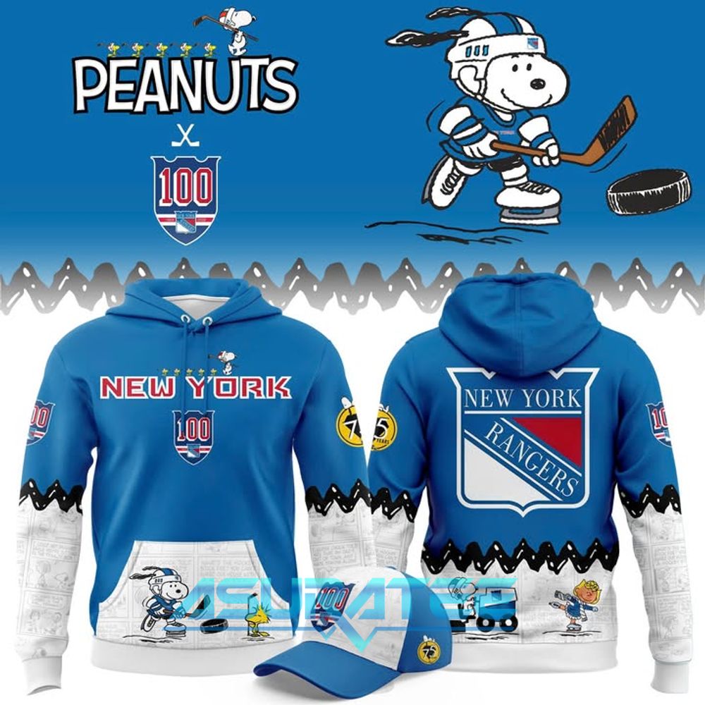 New York Rangers ”Peanuts Night” 2026 Snoopy Special Hoodie, Cap