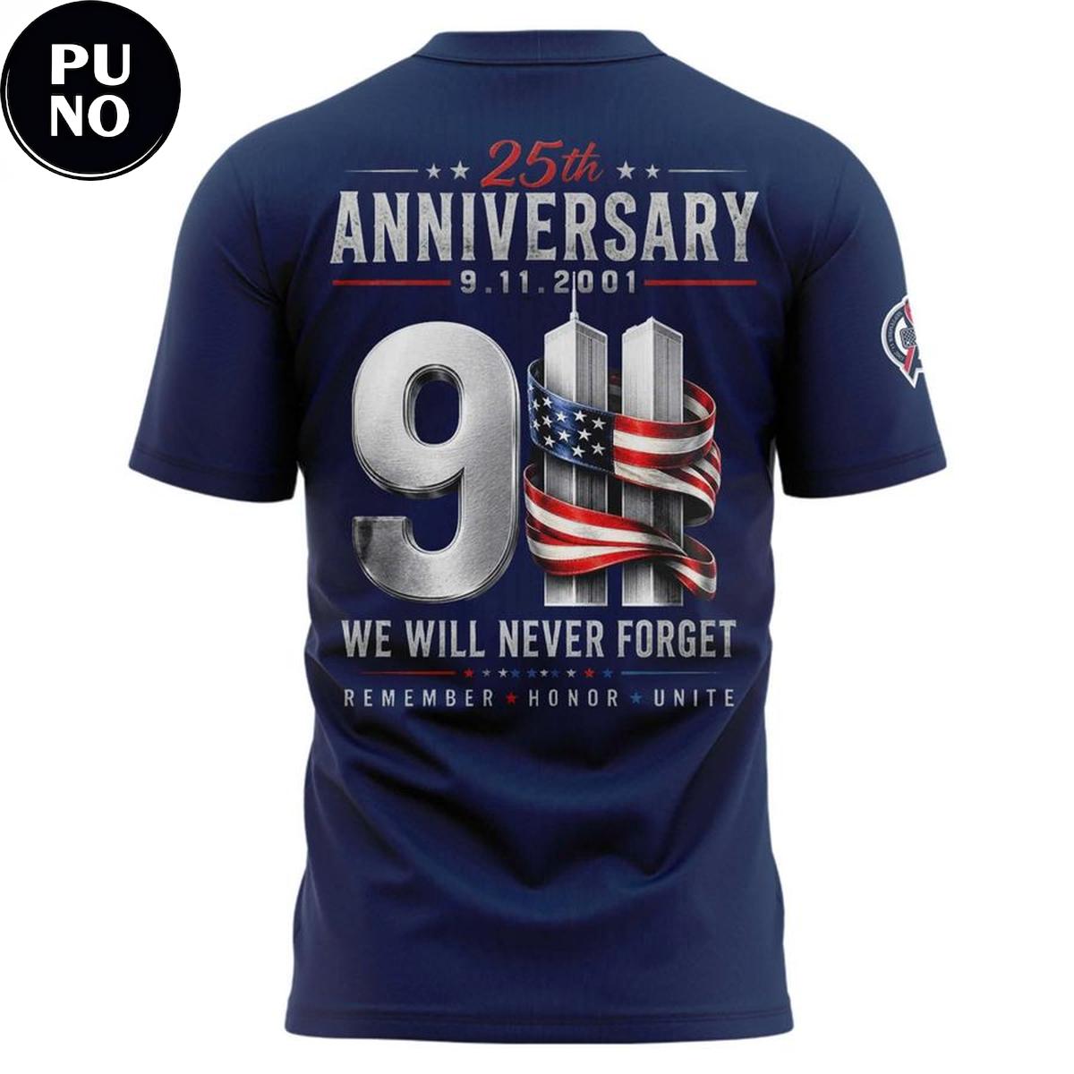 New York Yankees 2026 25th Anniversary 9/11 NYPD Hoodie T-Shirt