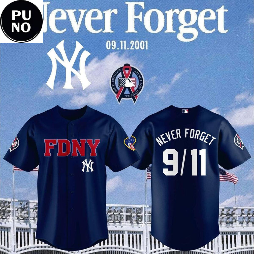 New York Yankees 2026 25th Anniversary 9/11 Never Forget Baseball Jersey