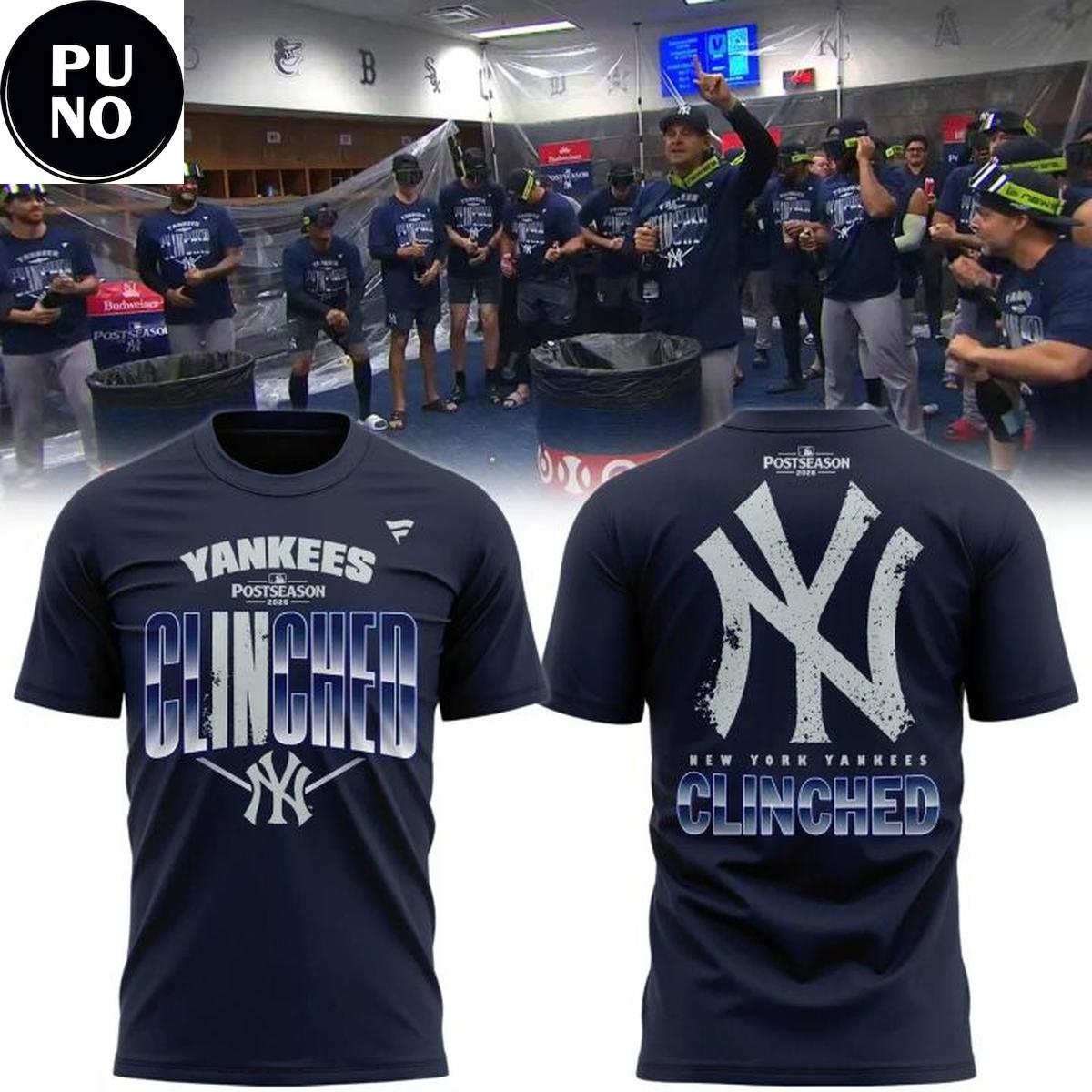 New York Yankees 2026 Postseason Clinched T-Shirt