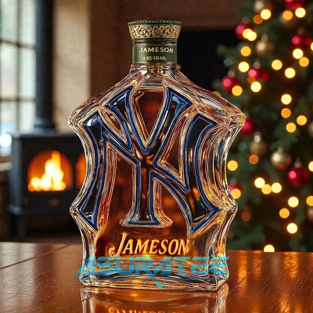 New York Yankees Baseball Team Whiskey Bottle