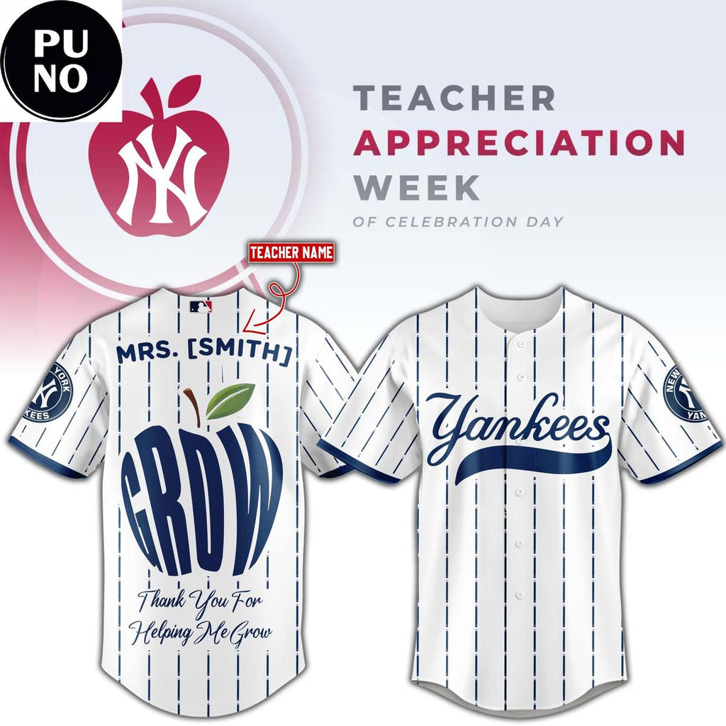 New York Yankees Happy Teacher Appreciation Week 2026 Personalized Baseball Jersey