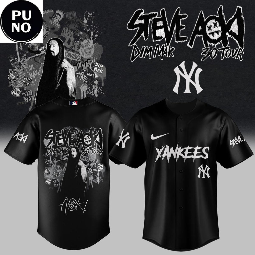 New York Yankees x DJ Steve Aoki Dim Mak 30 Tour 2026 Baseball Jersey