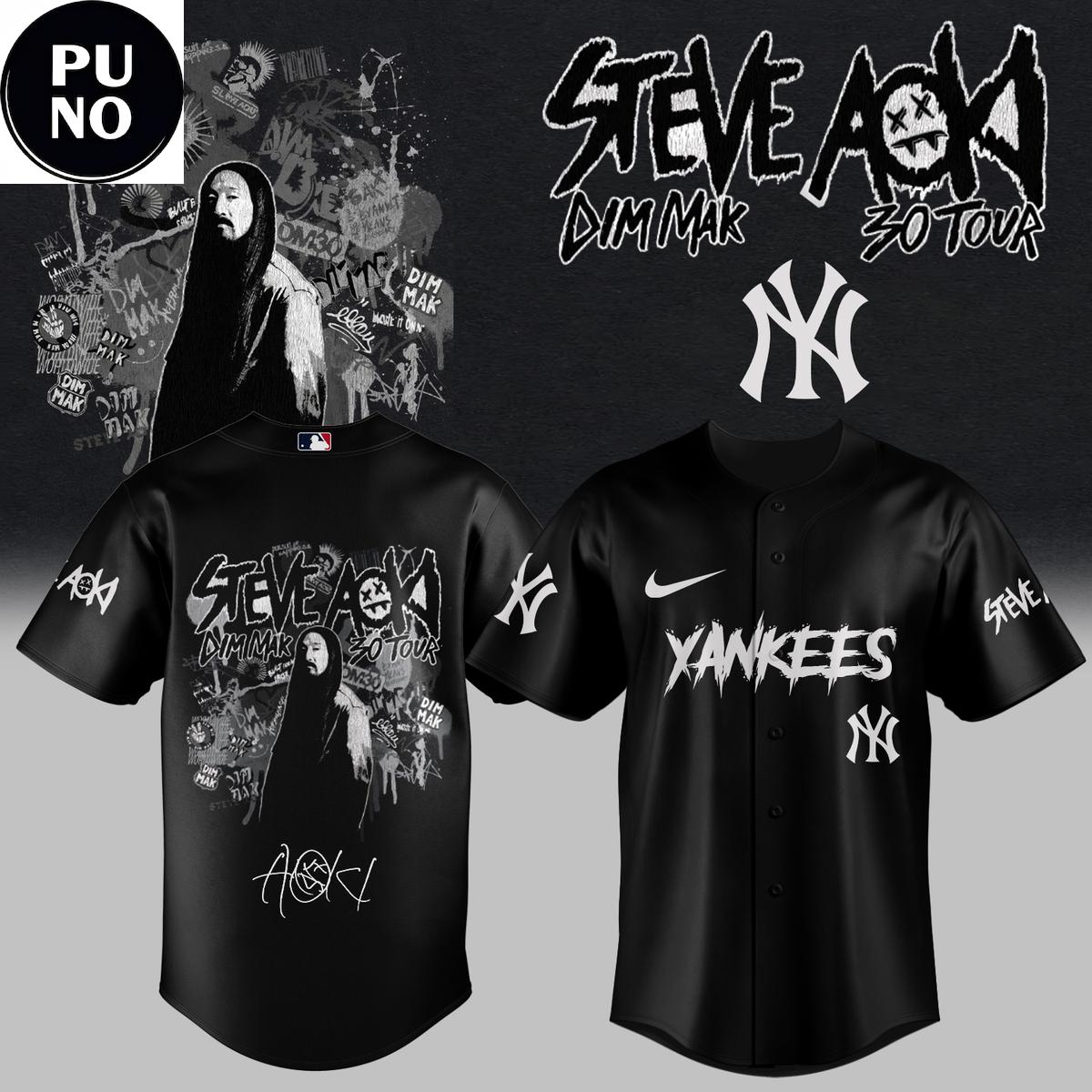 New York Yankees x DJ Steve Aoki Dim Mak 30 Tour 2026 Baseball Jersey