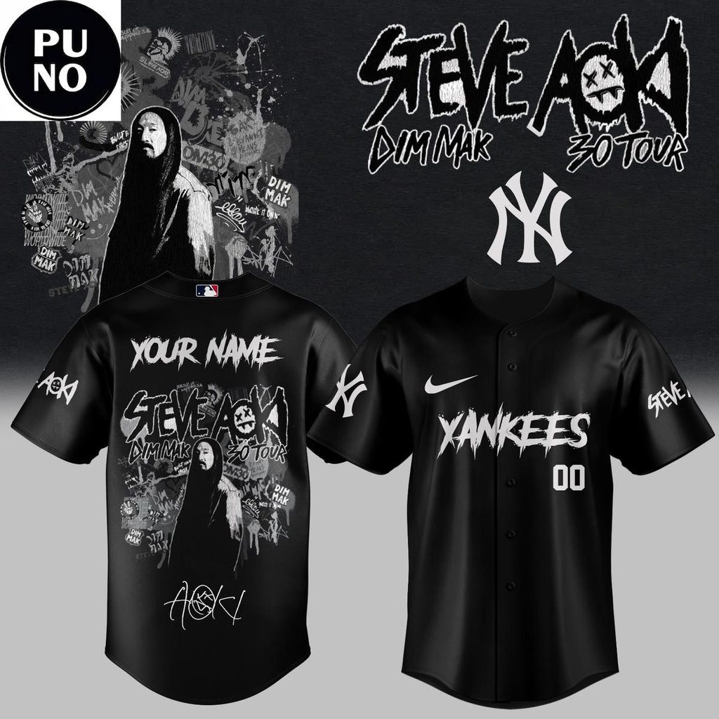 New York Yankees x DJ Steve Aoki Dim Mak 30 Tour 2026 Baseball Jersey