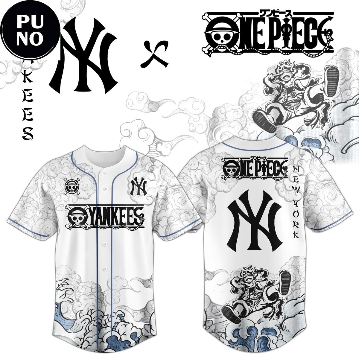 New York Yankees x One Piece 2026 Luffy The Gear 5 Baseball Jersey