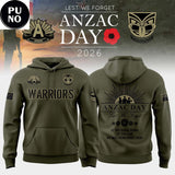 New Zealand Warriors Anzac Day 2026 Hoodie T-Shirt