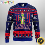 New York Giants Christmas Ugly Sweater Print Funny Grinch Show Your Team Spirit